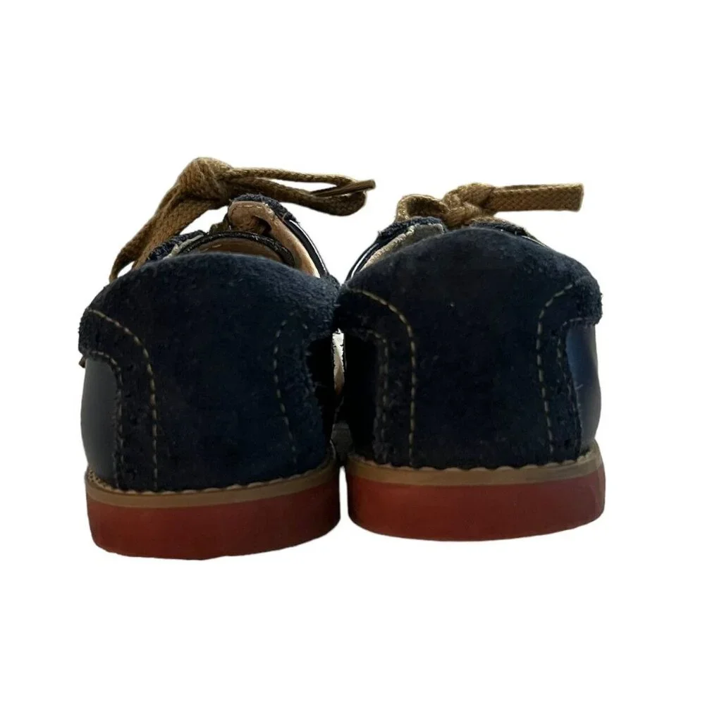 Footmates Sz 12.5 Navy Blue Leather Saddle Oxford Shoes